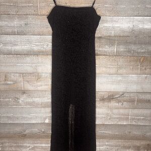 Next Up Y2K fairy goth whimsigoth Black maxi Dress prom velvet burnout